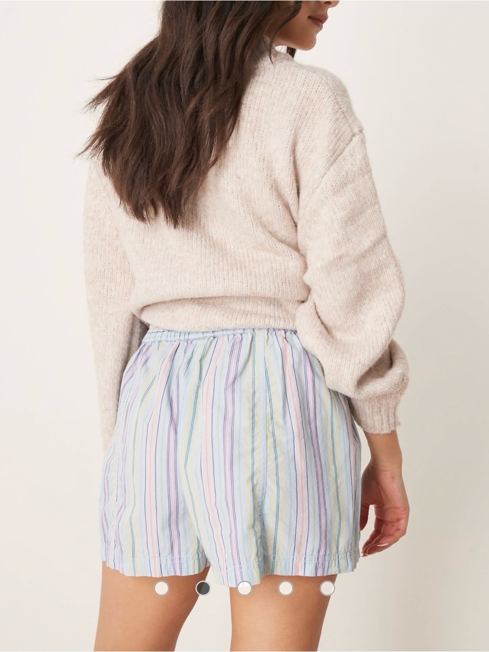 NWT Free People Get Free Striped Cotton Pull-On Elastic Waist Shorts S - Picture 9 of 14